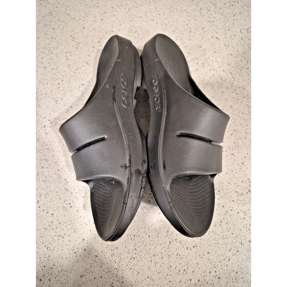 OOFOS OOahh Slide Sandals Navy Blue Mens Size 10 excellent condition